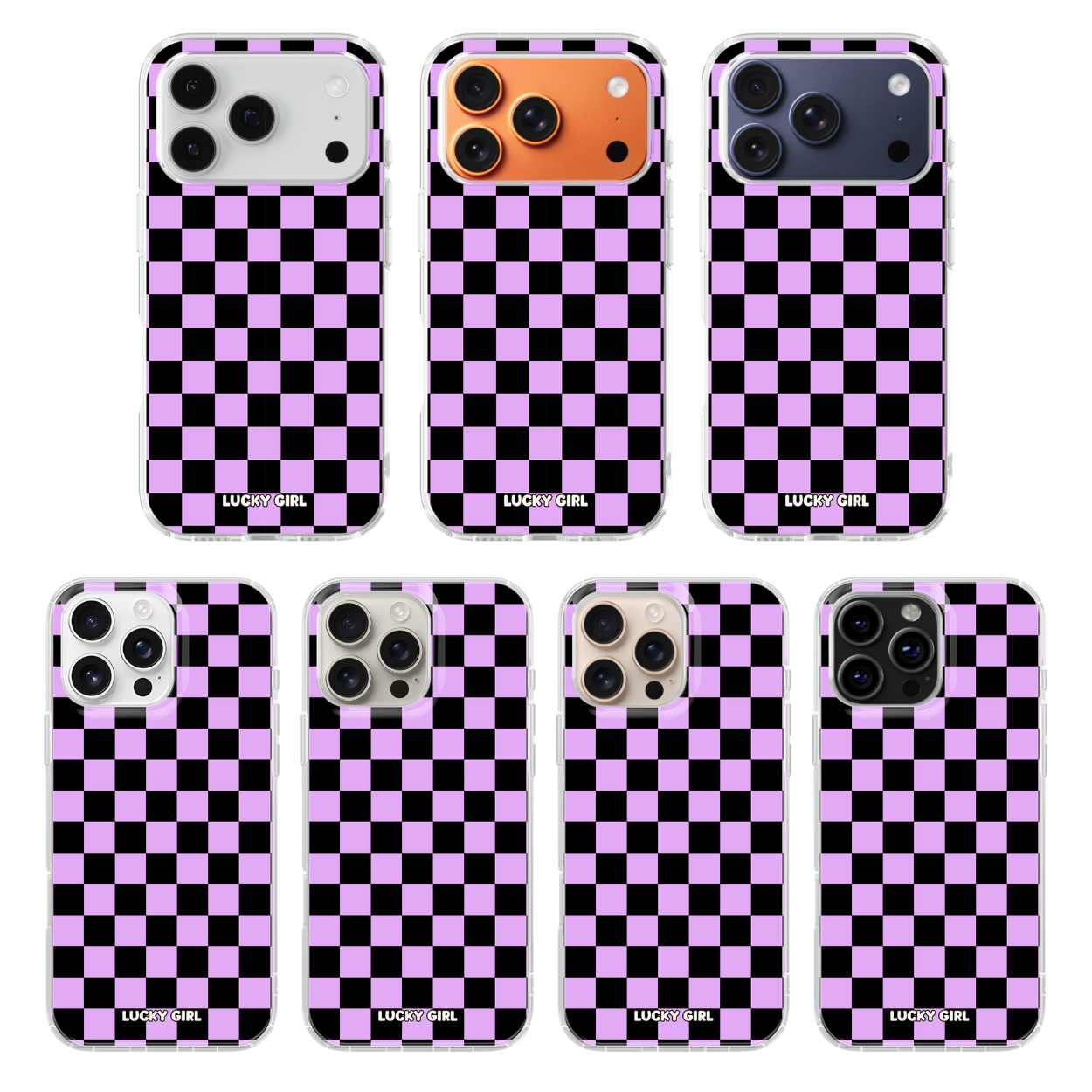 Lavender Checkers Clear Case Insert