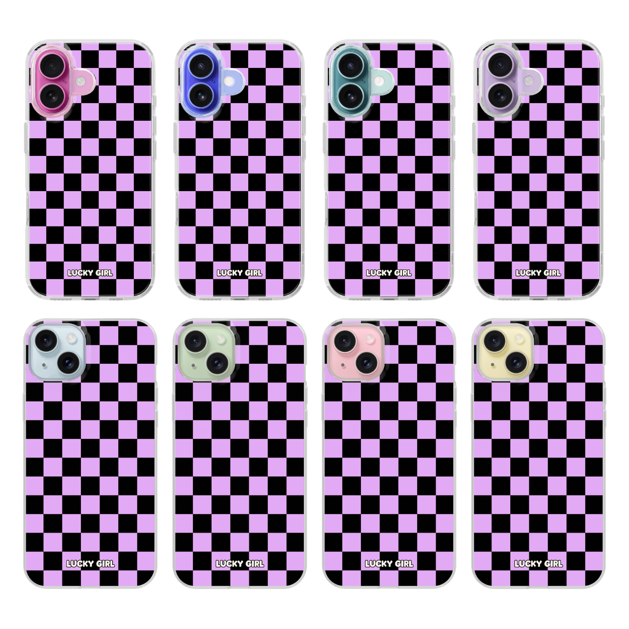 Lavender Checkers Clear Case Insert