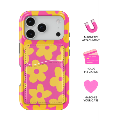 Pink Lemonade Big Blooms MagSafe Card Holder