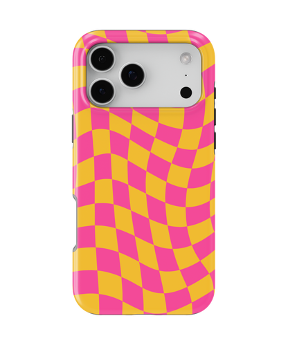 Pink Lemonade Wavy Checkers MagSafe Phone Case