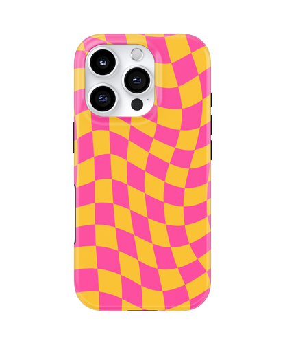 Pink Lemonade Wavy Checkers MagSafe Phone Case