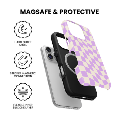 Lilac Wavy Checkers II MagSafe Phone Case