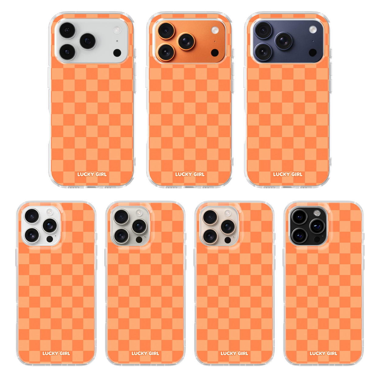 Tangerine Checkers Clear Case Insert