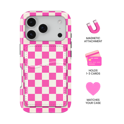Raspberry Checkers II MagSafe Card Holder