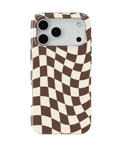 Espresso Wavy Checkers II MagSafe Phone Case