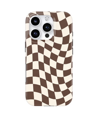Espresso Wavy Checkers II MagSafe Phone Case