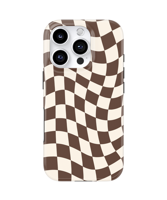Espresso Wavy Checkers II MagSafe Phone Case