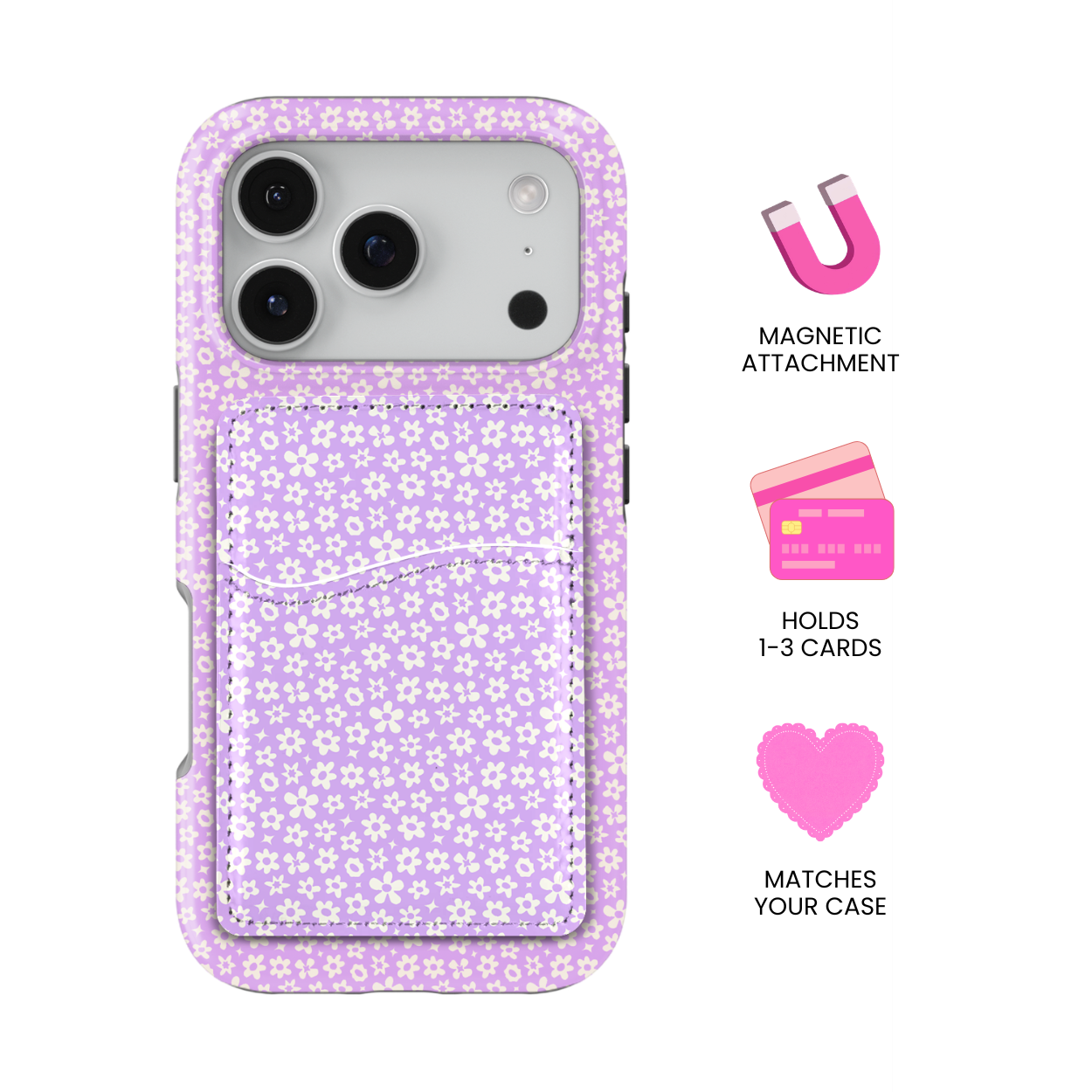 Lavender Little Blooms MagSafe Card Holder