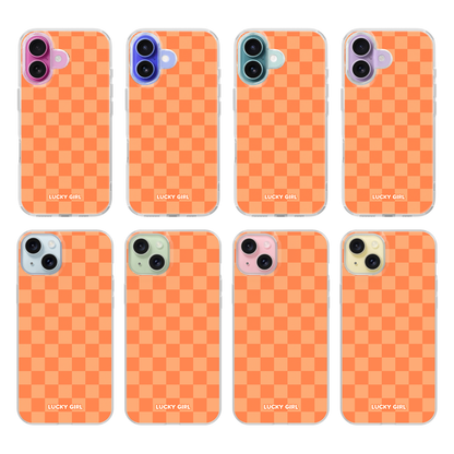 Tangerine Checkers Clear Case Insert
