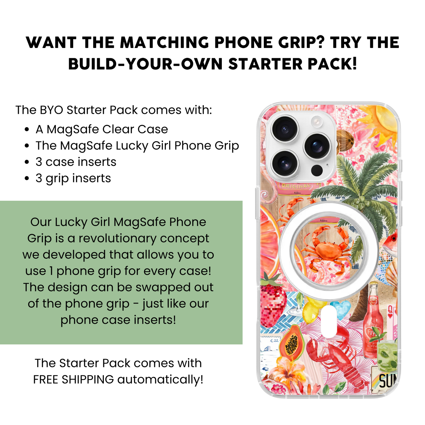 Palm Party Clear Case Insert