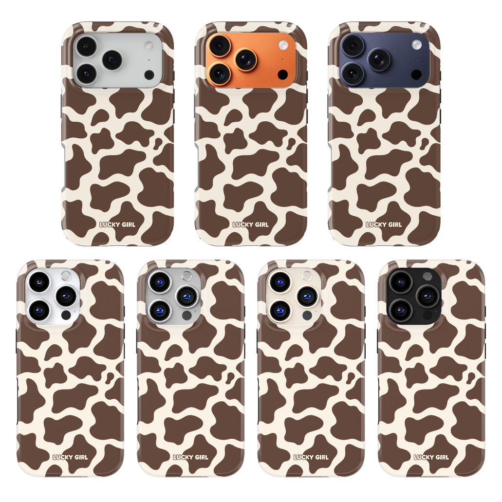 Espresso Cow Print Phone Case