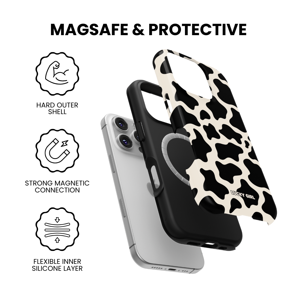 Onyx Cow Print Phone Case