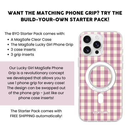 Plum Gingham Clear Case Insert