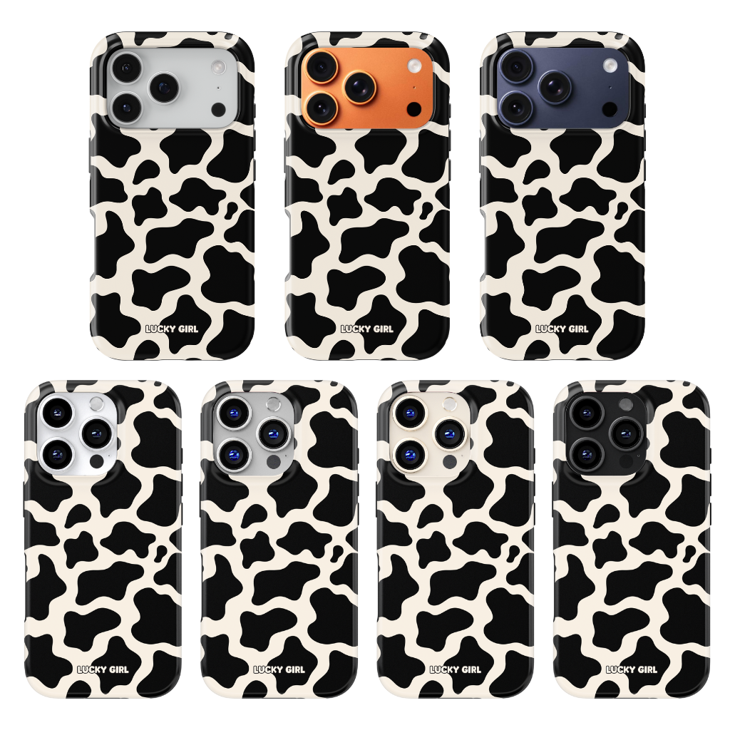 Onyx Cow Print Phone Case