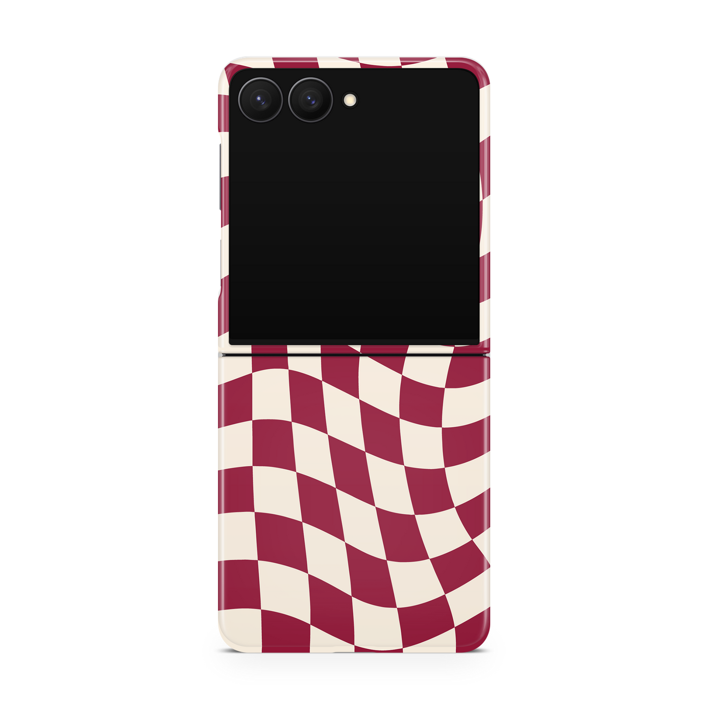 Black Cherry Wavy Checkers II MagSafe Phone Case