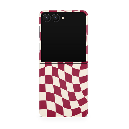 Black Cherry Wavy Checkers II MagSafe Phone Case