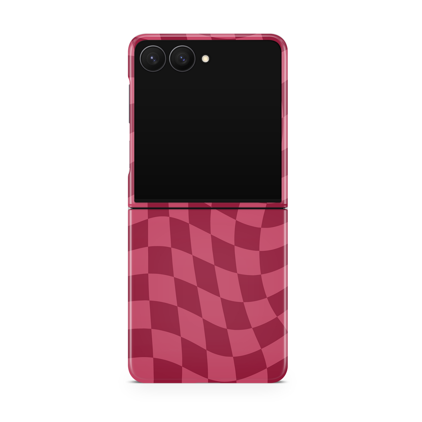 Black Cherry Wavy Checkers MagSafe Phone Case