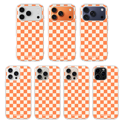 Tangerine Checkers II Clear Case Insert