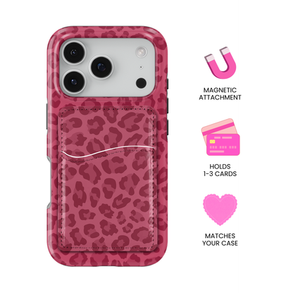 Black Cherry Leopard MagSafe Card Holder