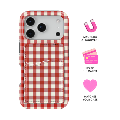 Apple Gingham MagSafe Card Holder