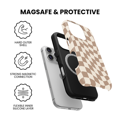 Chestnut Wavy Checkers II MagSafe Phone Case