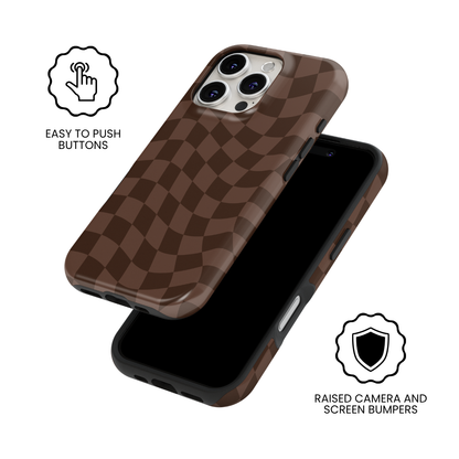 Espresso Wavy Checkers MagSafe Phone Case