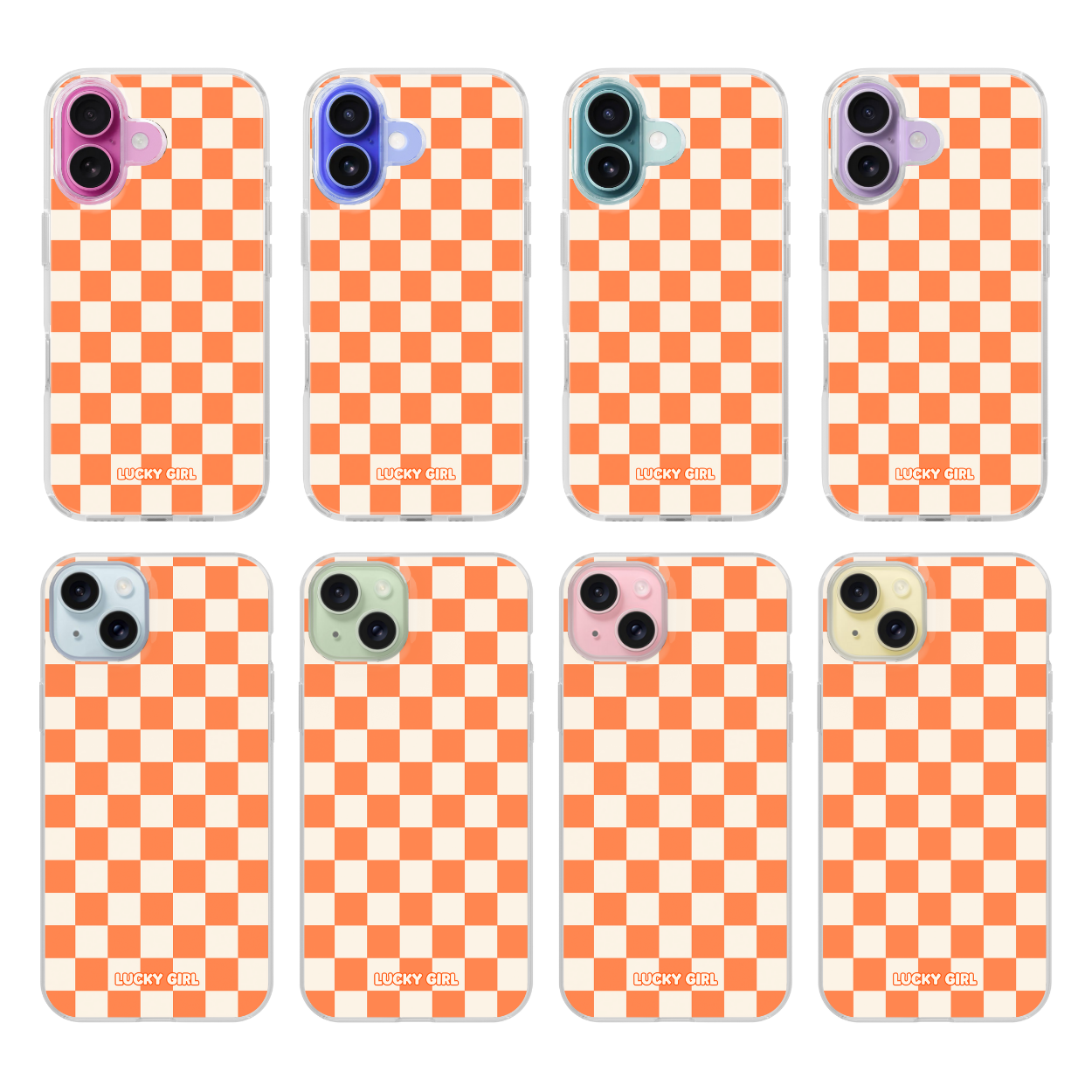 Tangerine Checkers II Clear Case Insert