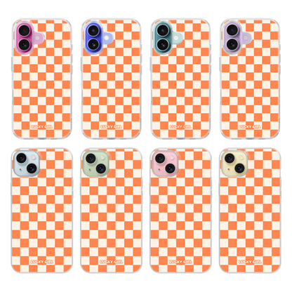 Tangerine Checkers II Clear Case Insert