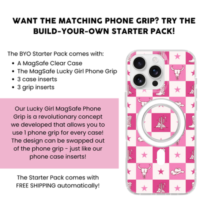 Cowgirl Check Clear Case Insert