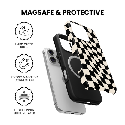 Onyx Wavy Checkers II MagSafe Phone Case