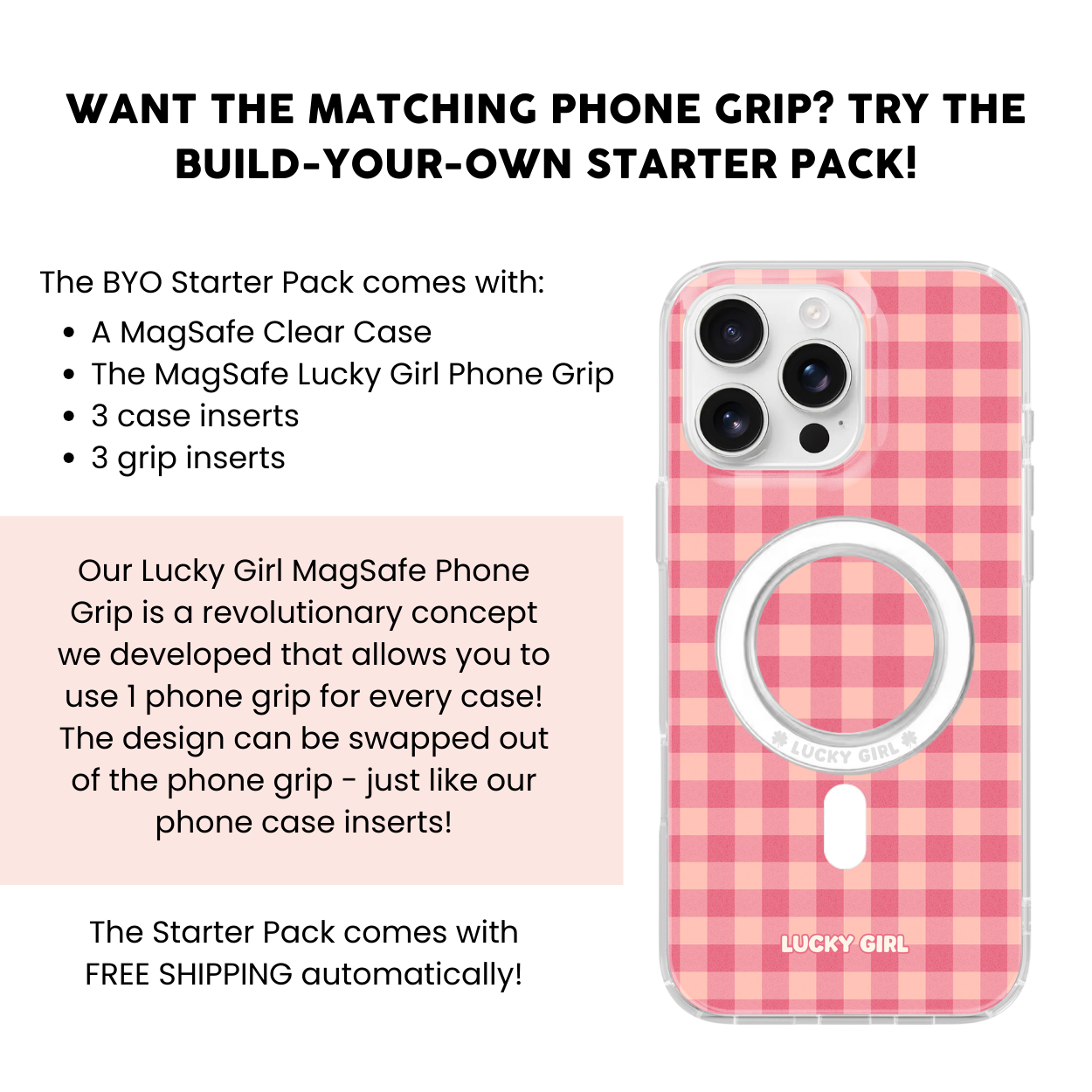 Sugar Gingham Clear Case Insert