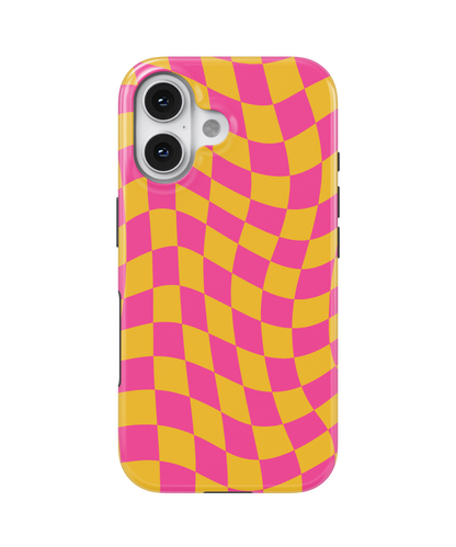 Pink Lemonade Wavy Checkers MagSafe Phone Case