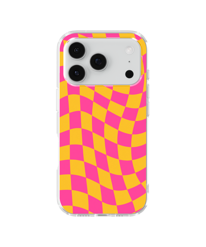 Pink Lemonade Wavy Checkers Clear Case Insert