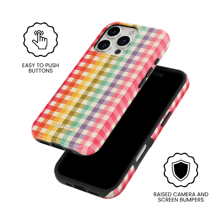 Rainbow Gingham Phone Case