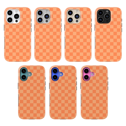 Tangerine Checkers MagSafe Phone Case
