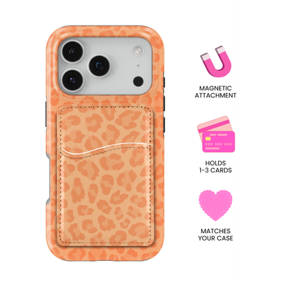Tangerine Leopard MagSafe Card Holder