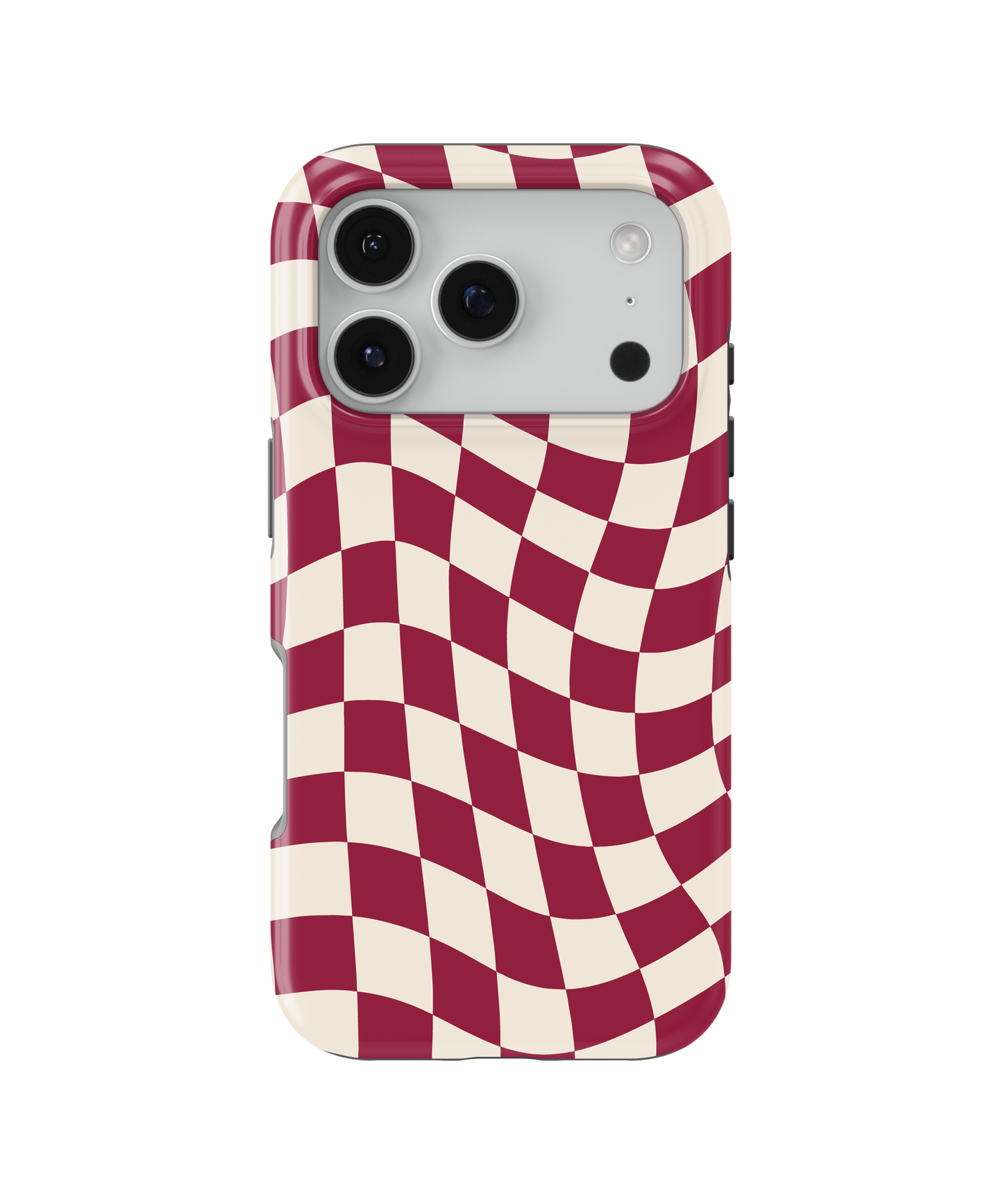 Black Cherry Wavy Checkers II MagSafe Phone Case