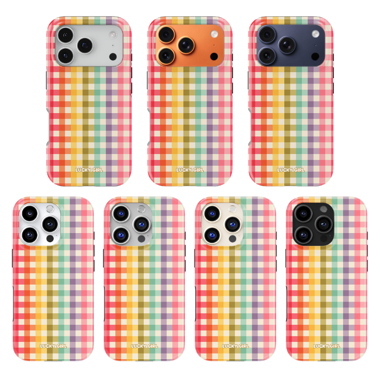 Rainbow Gingham Phone Case