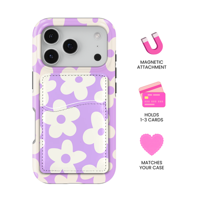 Lavender Big Blooms MagSafe Card Holder