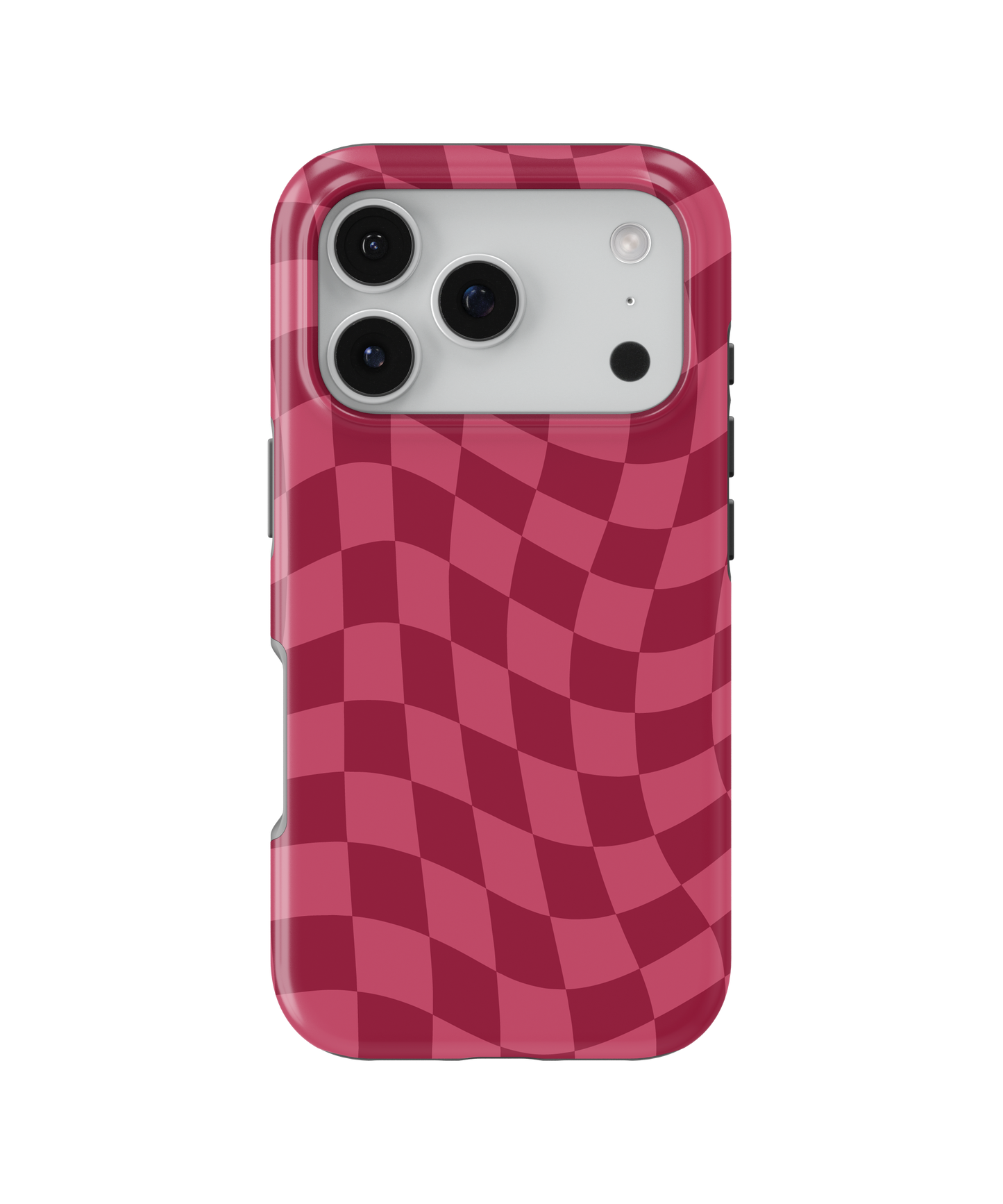 Black Cherry Wavy Checkers MagSafe Phone Case