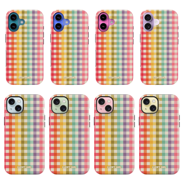 Rainbow Gingham Phone Case