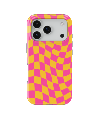 Pink Lemonade Wavy Checkers MagSafe Phone Case