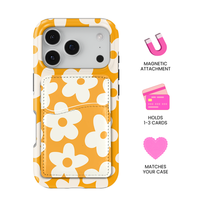 Creamsicle Big Blooms MagSafe Card Holder