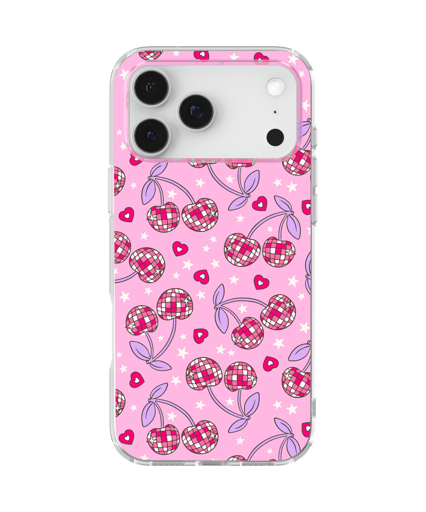 Pink & Purple Disco Cherries Clear Case Insert