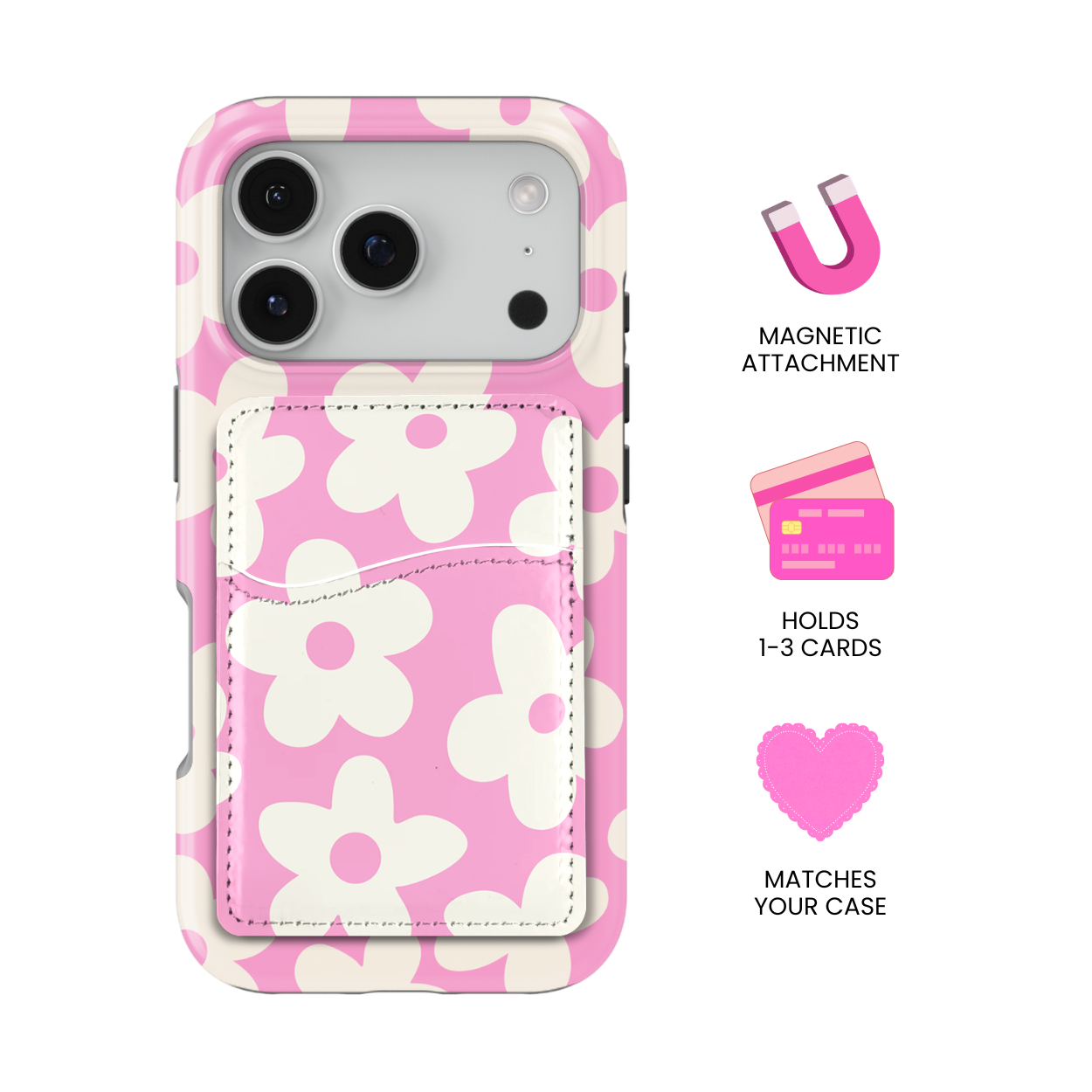 Bubblegum Big Blooms MagSafe Card Holder
