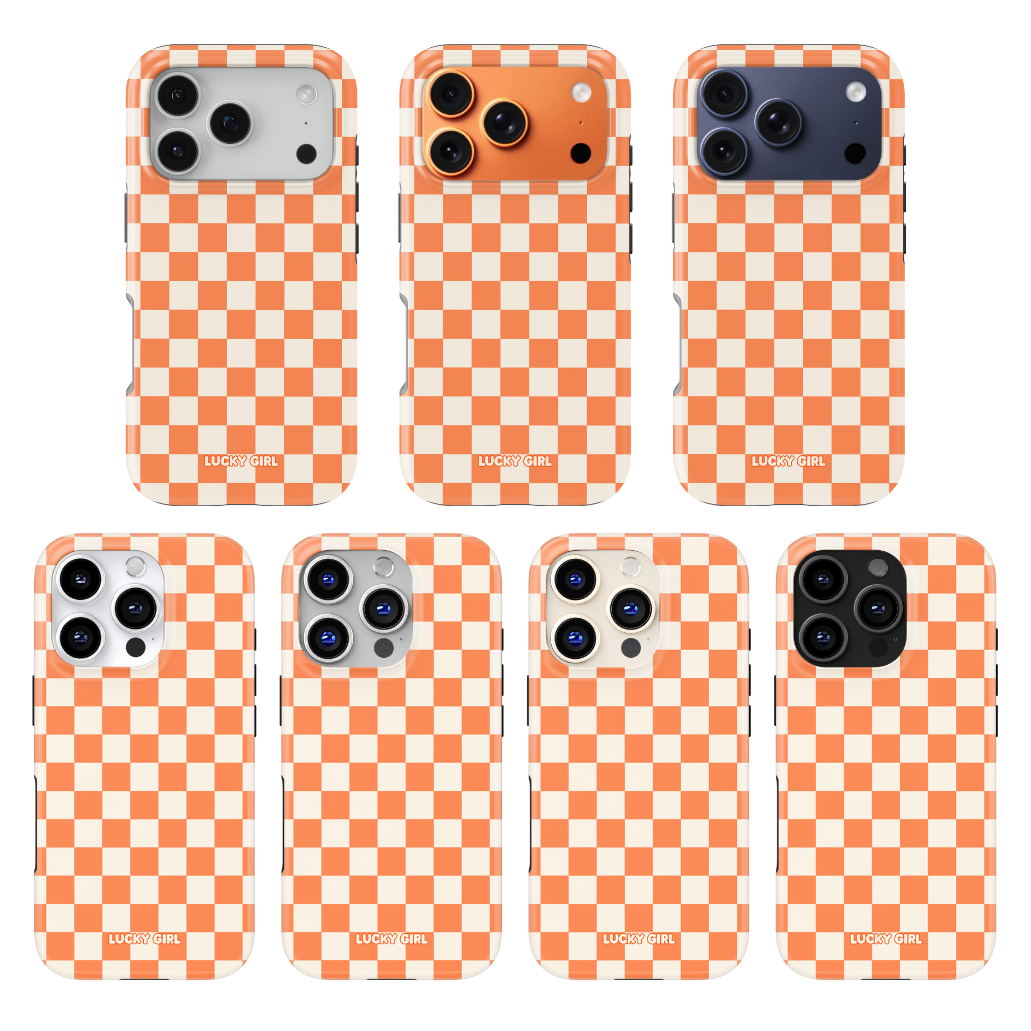 Tangerine Checkers II Phone Case