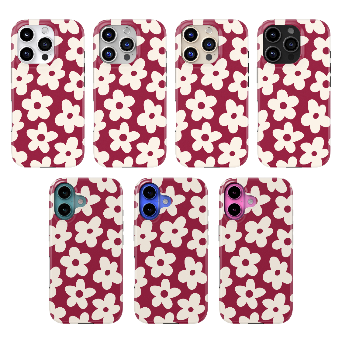 Black Cherry Big Blooms MagSafe Phone Case