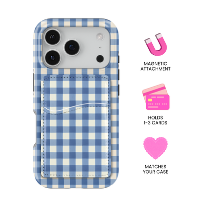 Blueberry Gingham MagSafe Card Holder