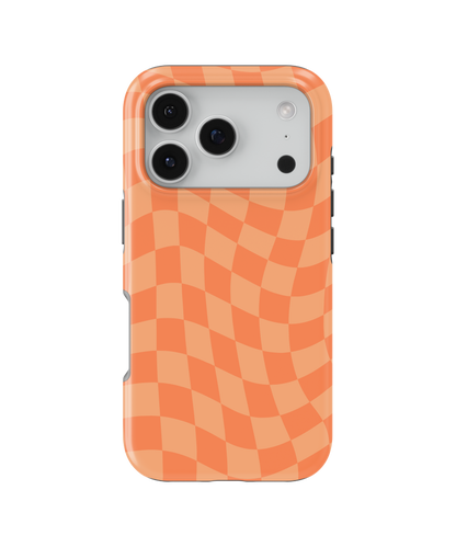Tangerine Wavy Checkers MagSafe Phone Case