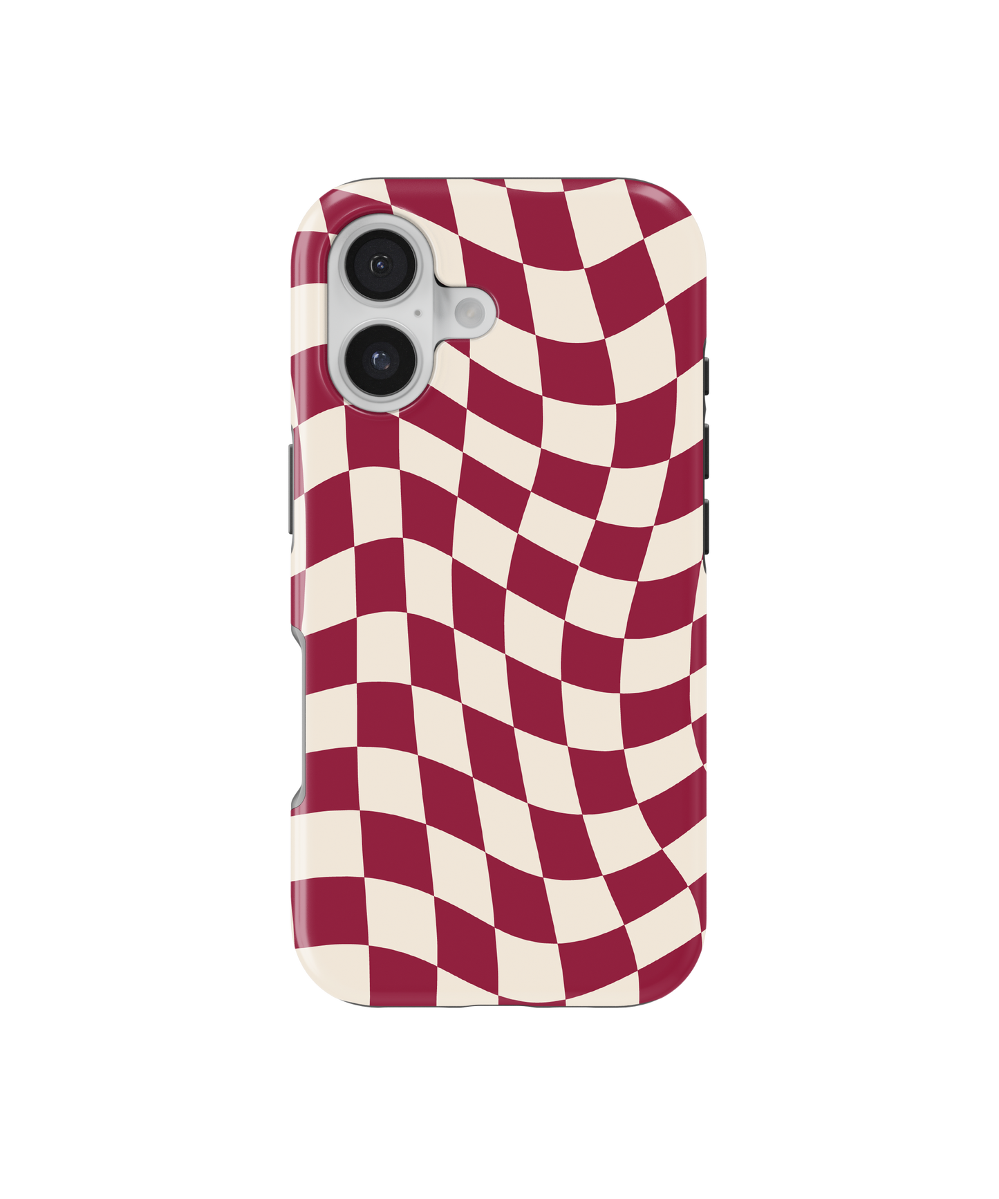 Black Cherry Wavy Checkers II MagSafe Phone Case